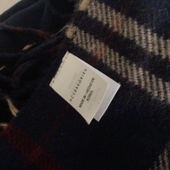 TARTAN PLAID NAVY BLUE SCARF UNISEX - Picture 7 of 12